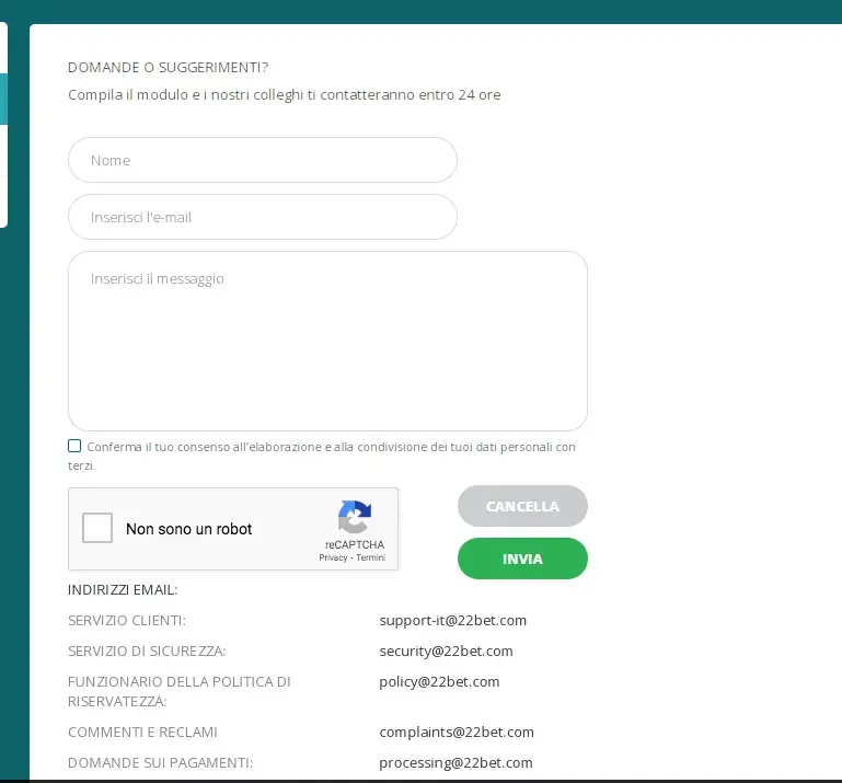 Servizio clienti