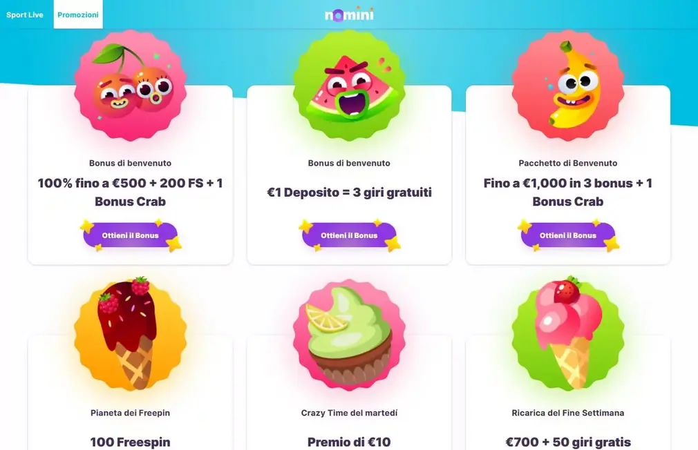 Bonus e promozioni