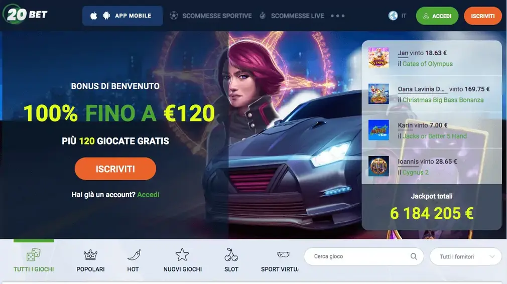 Panoramica di 20Bet Casino